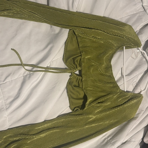 Bell Long Sleeve Blouse - Wild Fable&#8482; Green Apple L - Picture 4 of 4